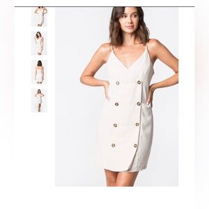 Khaki Double-Breasted Mini Dress